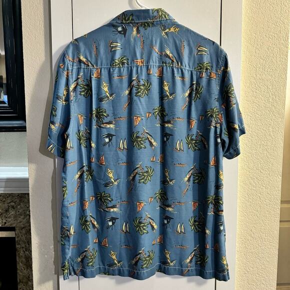 Vintage Tommy Bahama 100% Silk Modern Island Fit Mens Hawaiian Shirt Size Medium - Picture 3 of 8